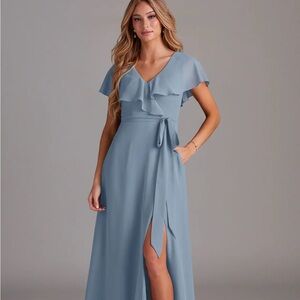 Azazie Lainey-Dusty Blue